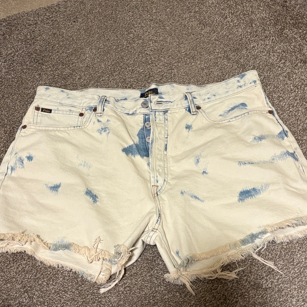 Polo White and Blue Women's Denim Shorts